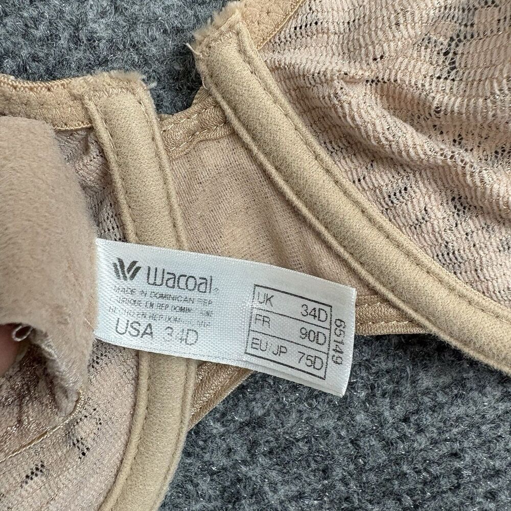 Wacoal 65149 Halo Lace Underwire Bra 34D Sand - Picture 3 of 7